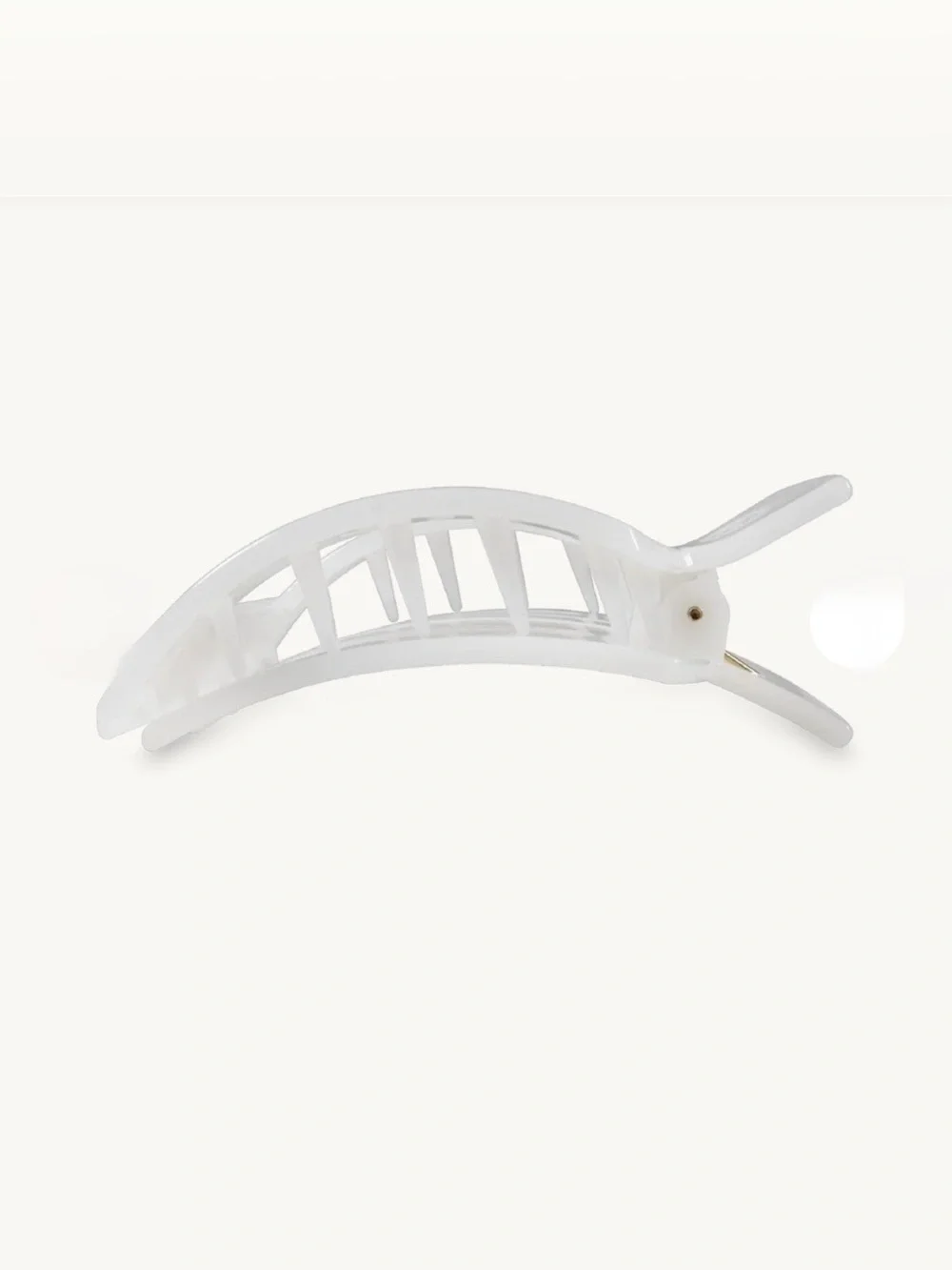 TELETIES Coconut White Large Flat Hairclip.